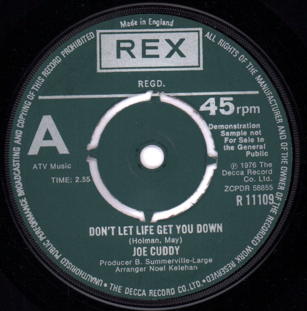 Joe Cuddy - Don't Let Life Get You Down - 7 Inch