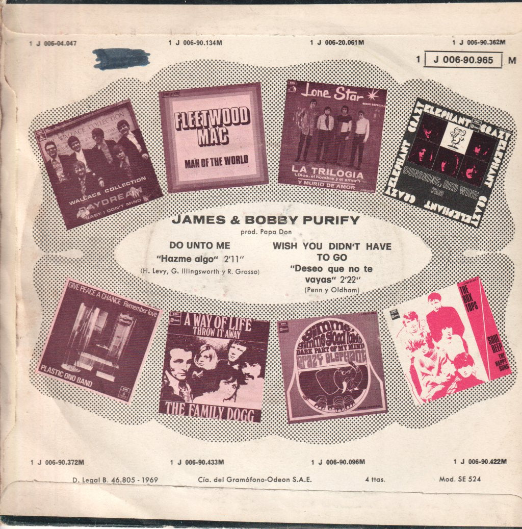 James & Bobby Purify - Do Unto Me - 7 Inch