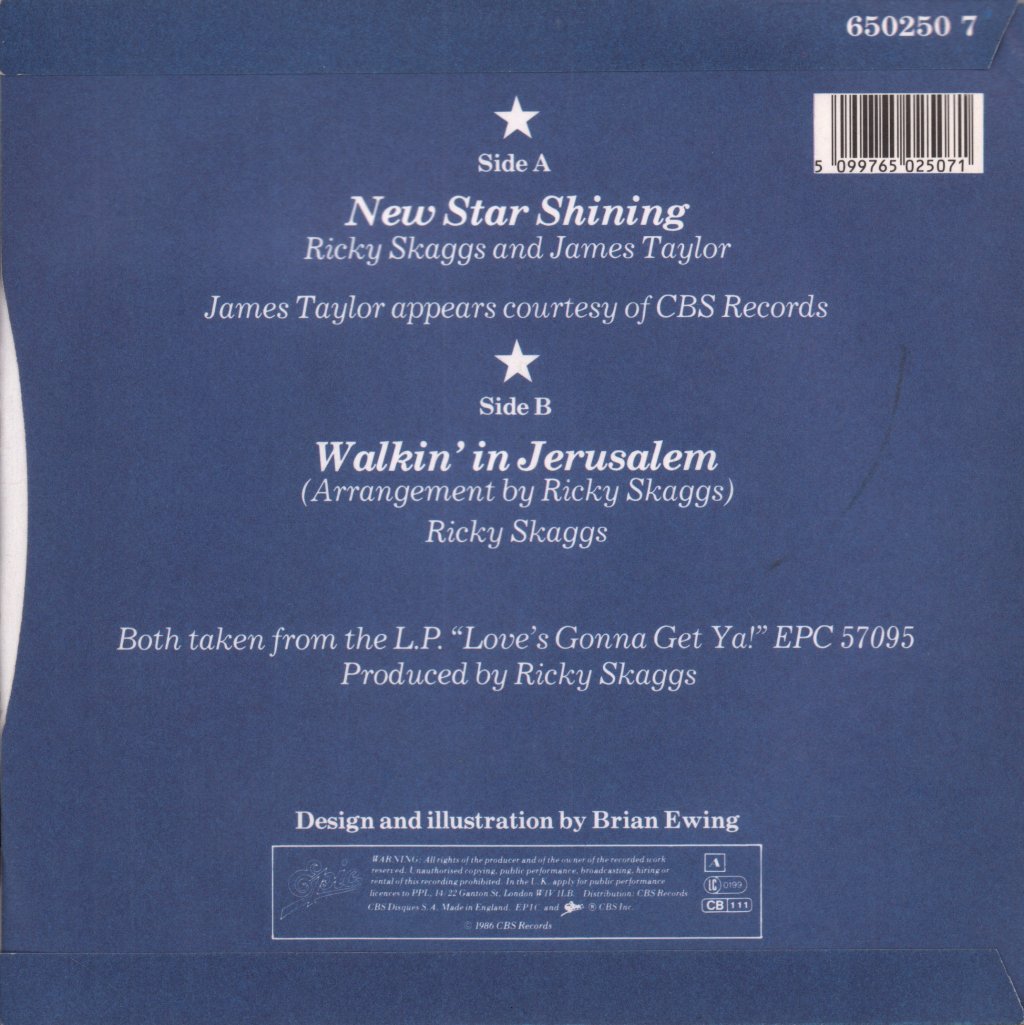 Ricky Skaggs And James Taylor - New Star Shining - 7 Inch