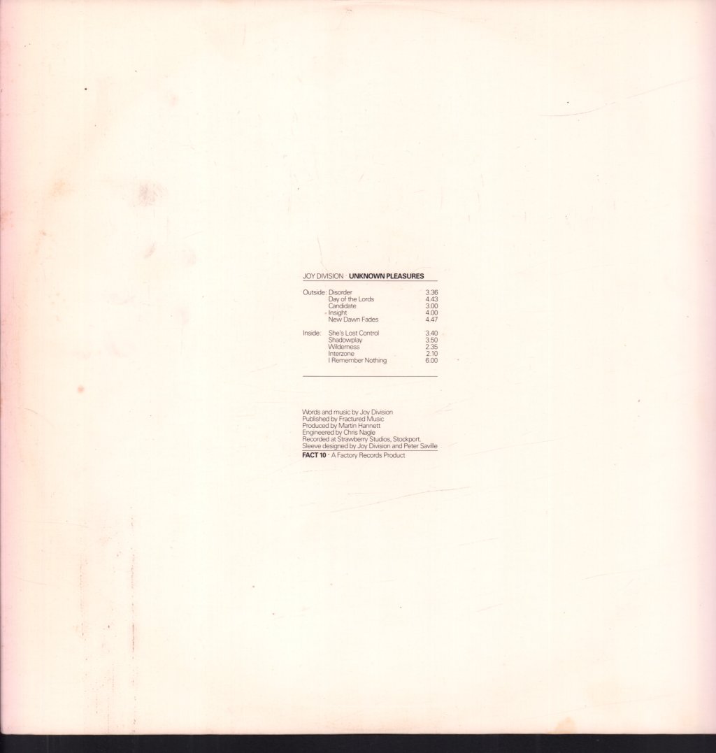 Joy Division - Unknown Pleasures - Lp