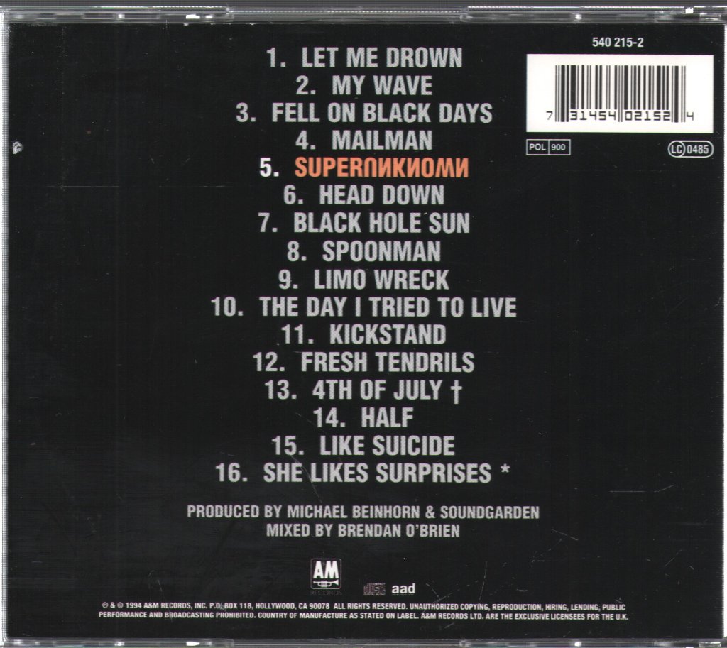 Soundgarden - Superunknown - Cd