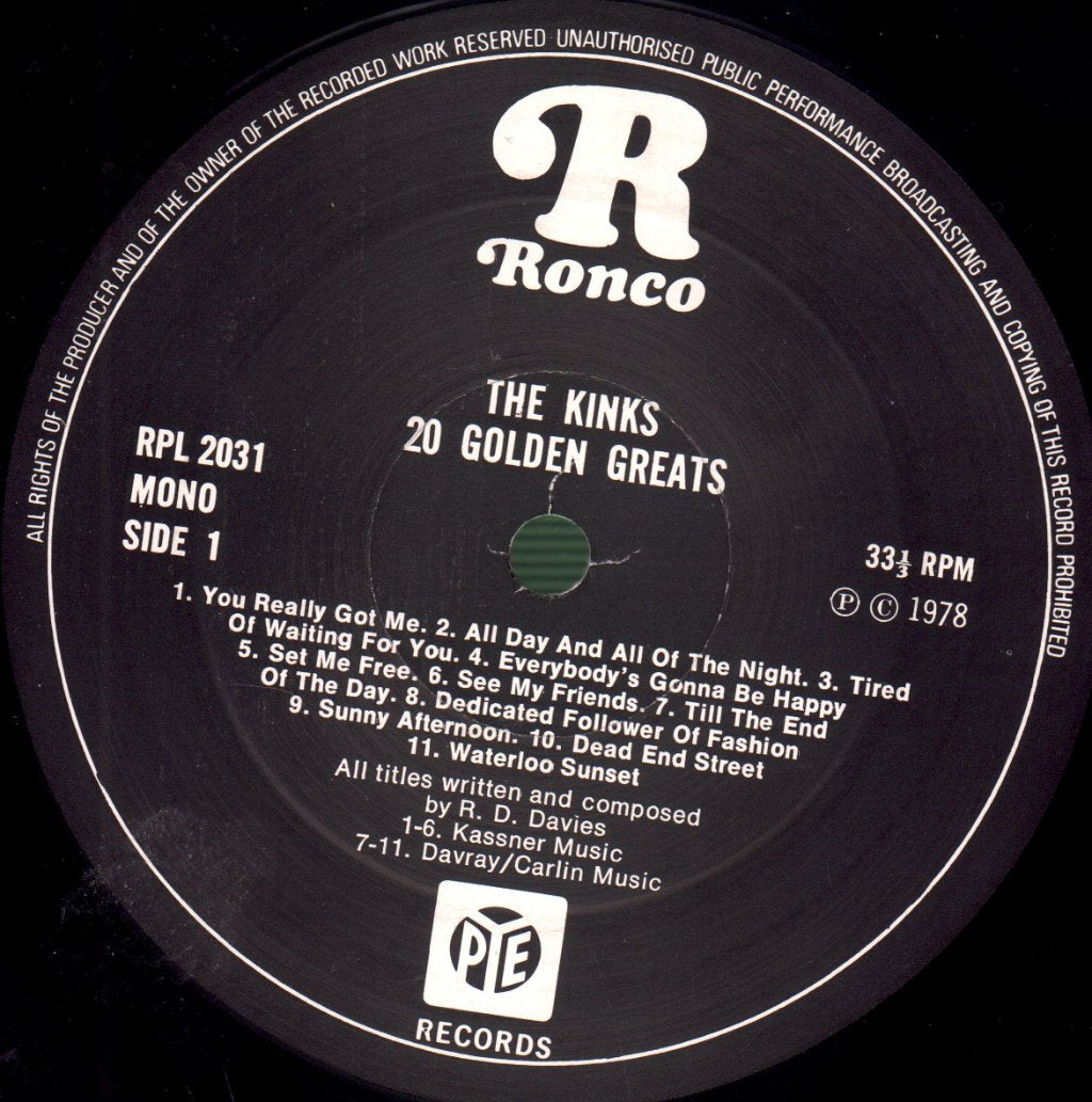 Kinks - 20 Golden Greats - Lp