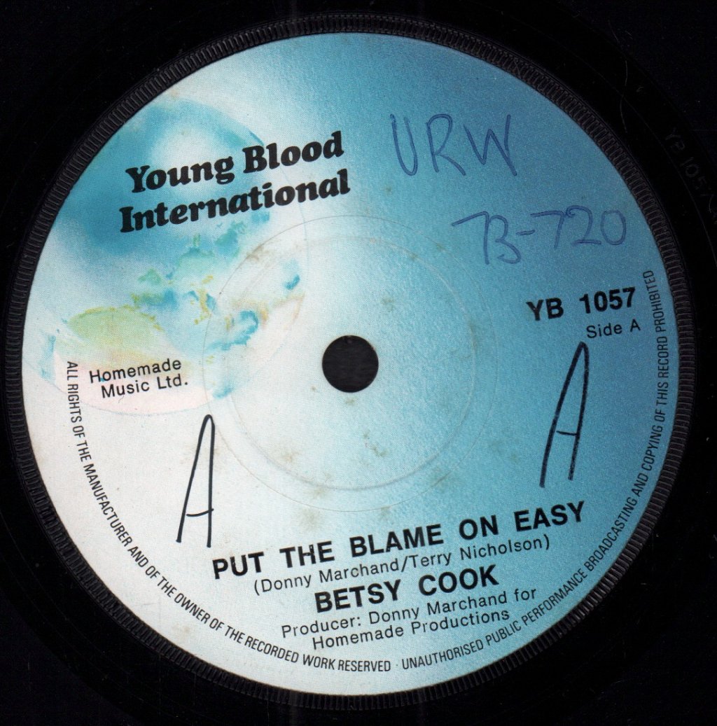 Betsy Cook - Put The Blame On Easy - 7 Inch
