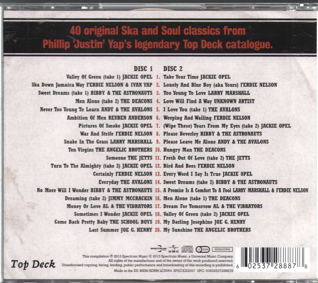 Various Artists - Top Deck Presents: Ska Vocals - Double Cd