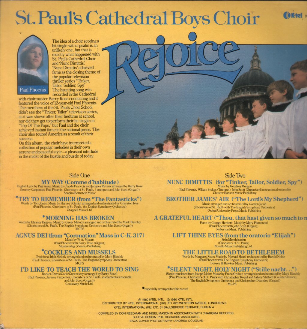 St Paul's Cathedral Boys Choir - Rejoice - Lp