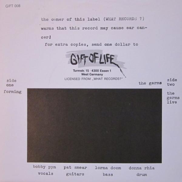 Germs (Punk Group) - Forming - 7 Inch