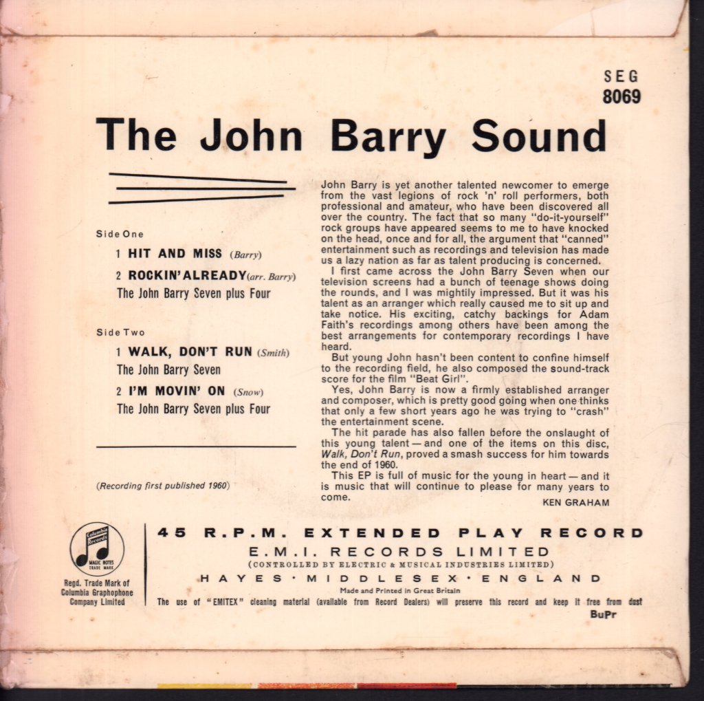John Barry (Soundtracks) - John Barry Sound - 7 Inch