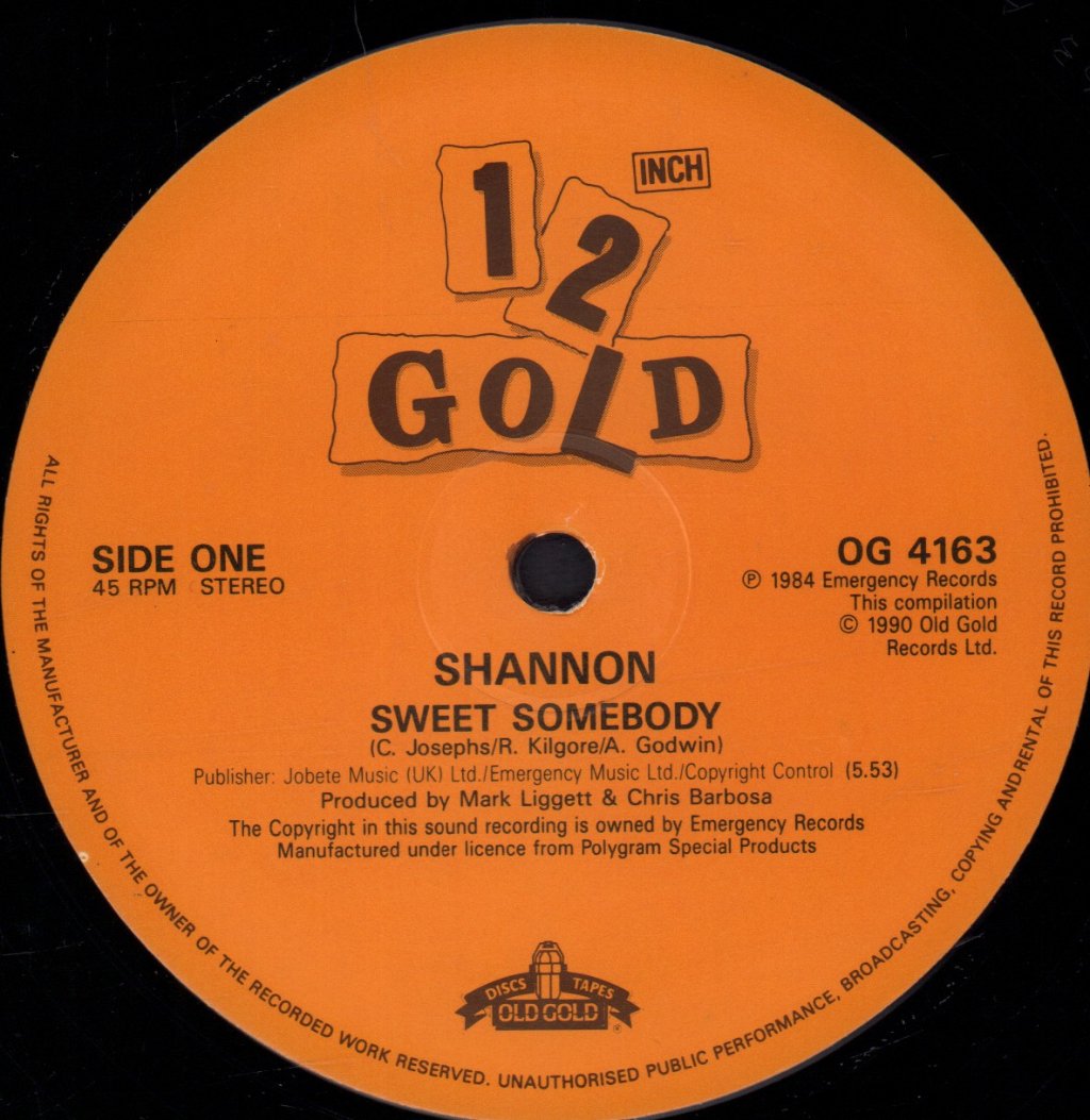 Shannon - Sweet Somebody - 12 Inch