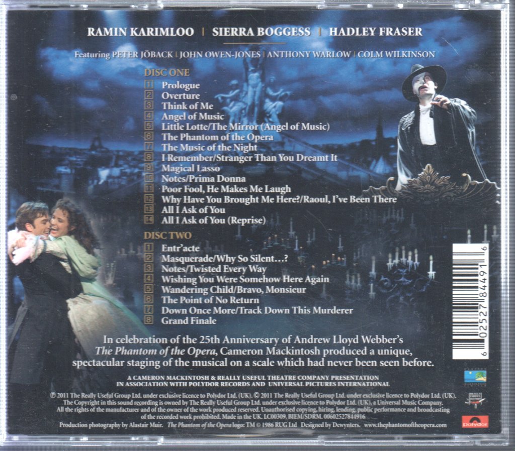 Andrew Lloyd Webber - Phantom Of The Opera At The Royal Albert Hall (In Celebration Of 25 Years) - Double Cd