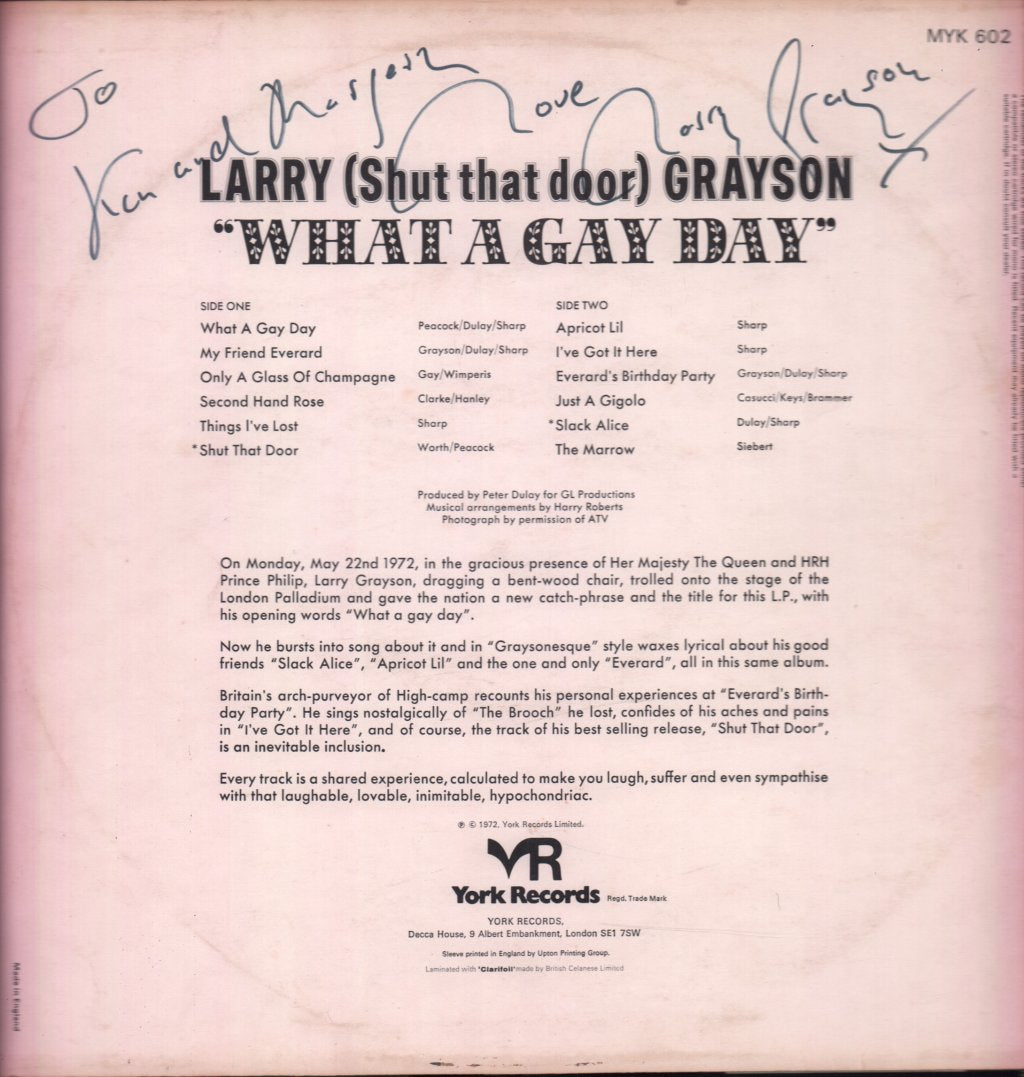 Larry Grayson - What A Gay Day - Lp