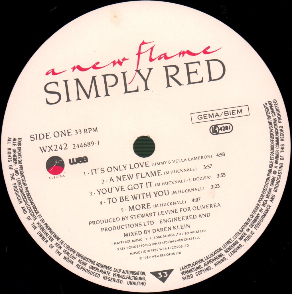 Simply Red - A New Flame - Lp