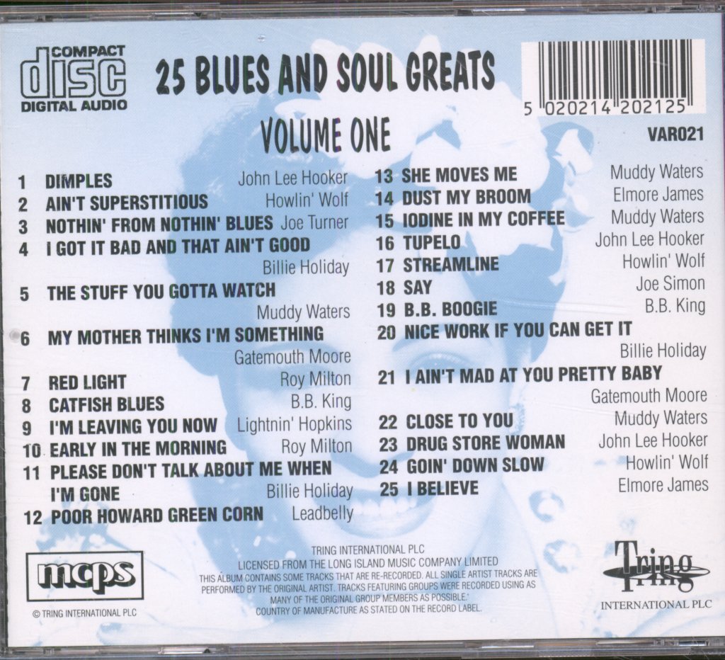 Various Artists - 25 Blues 'n' Soul Greats Volume One - Cd