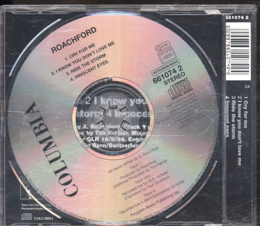 Roachford - Cry For Me - Cd