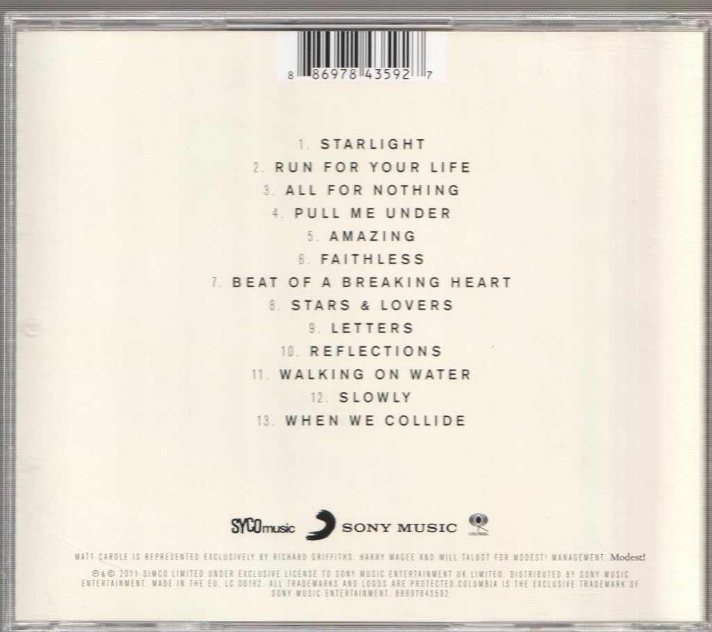 Matt Cardle - Letters - Cd
