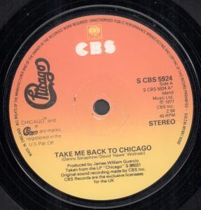 Chicago - Take Me Back To - 7 Inch