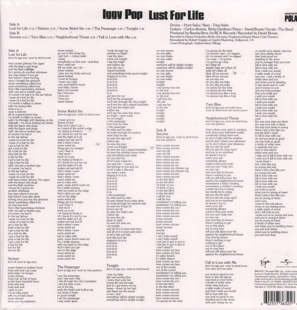 Iggy Pop - Lust For Life - Lp