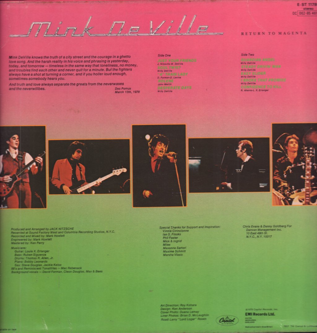 Mink DeVille - Return To Magenta - Lp
