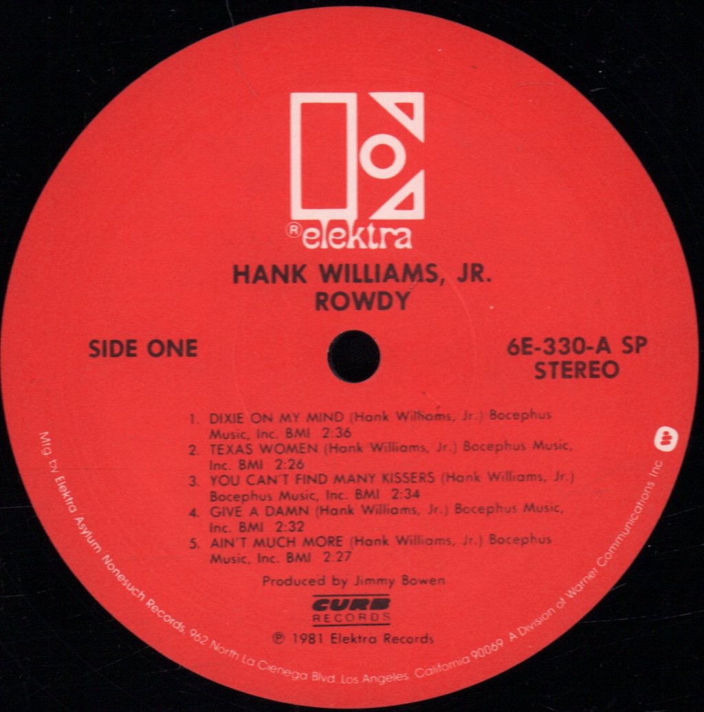 Hank Williams Jr - Rowdy - Lp
