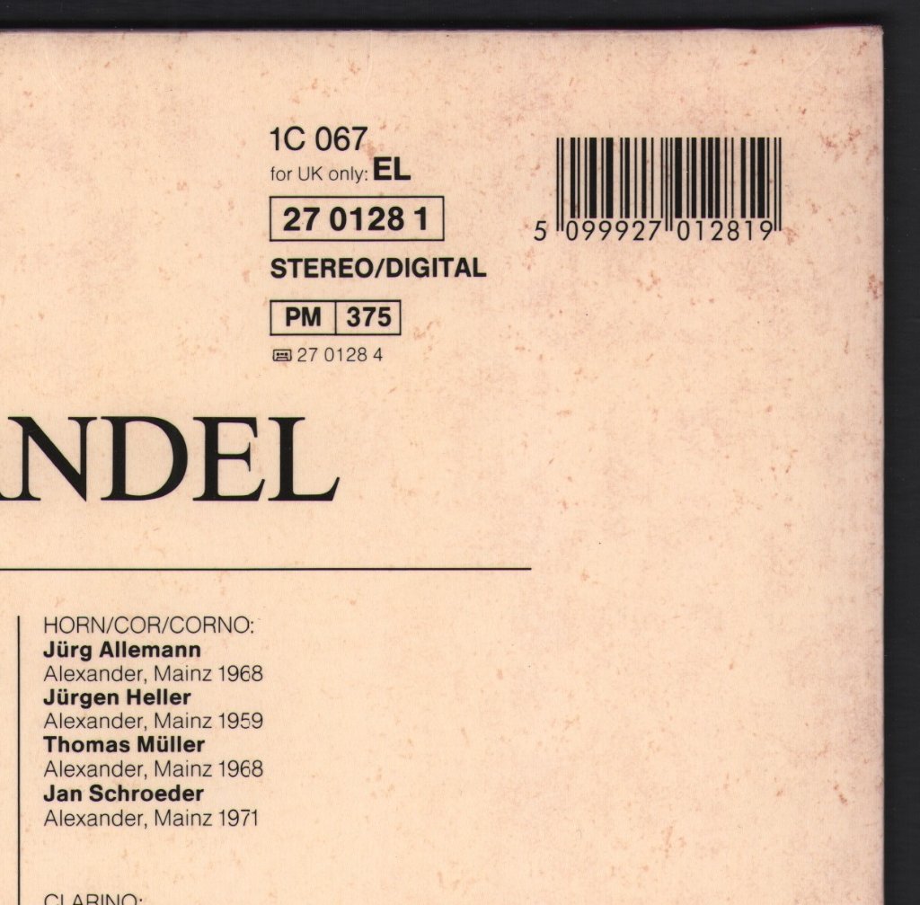 Cappella Coloniensis / Hans-Martin Linde - Handel - Music For The Royal Fireworks / Concerti A Due Cori In F / Concerto In F - Lp