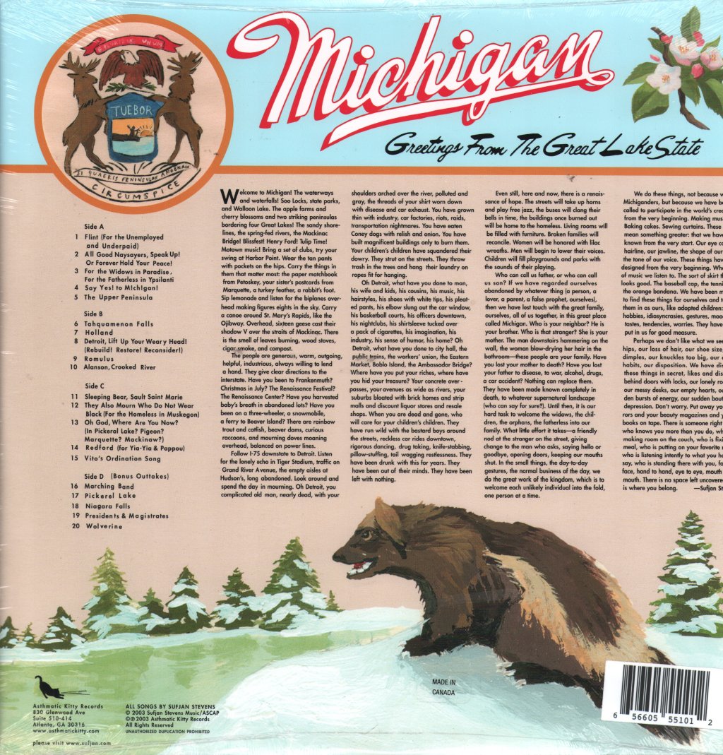 Sufjan Stevens - Greetings From Michigan: The Great Lake State - Double Lp