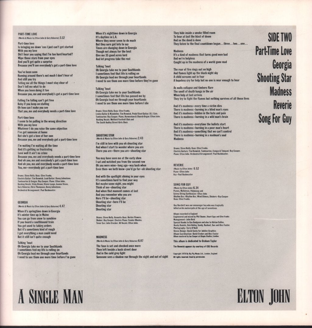 Elton John - A Single Man - Lp