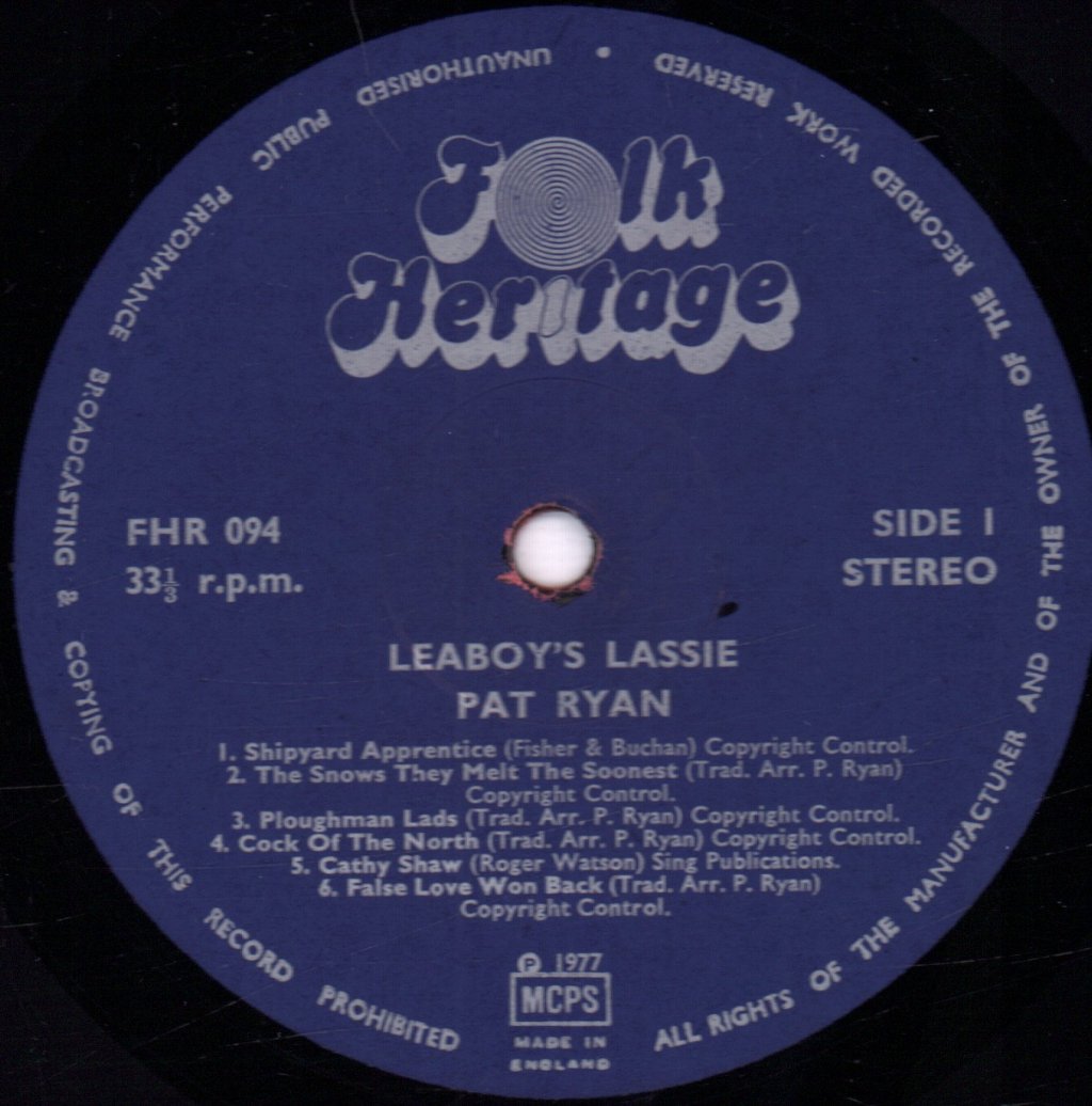 Pat Ryan - Leaboy's Lassie - Lp