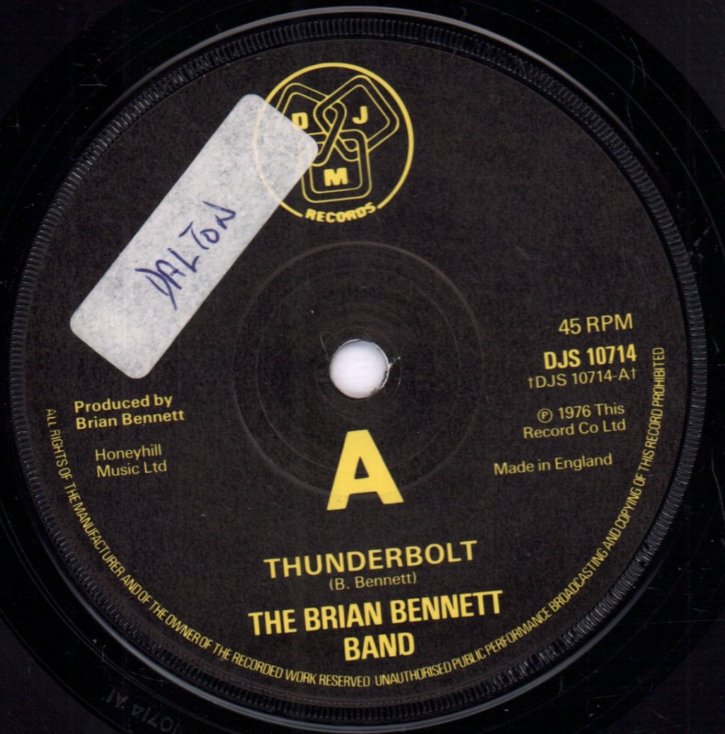 Brian Bennett Band - Thunderbolt - 7 Inch