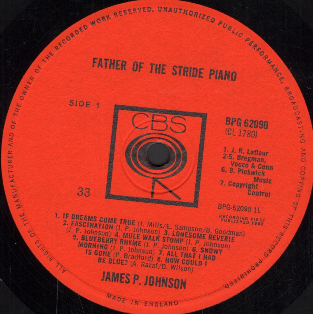 James P Johnson - Father Of The Stride Piano - Lp
