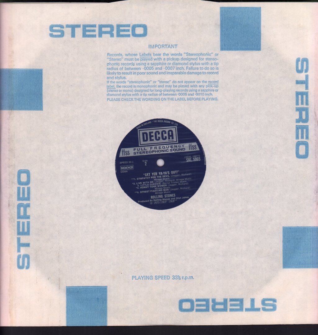 Rolling Stones - Get Yer Ya-Ya's Out - Lp