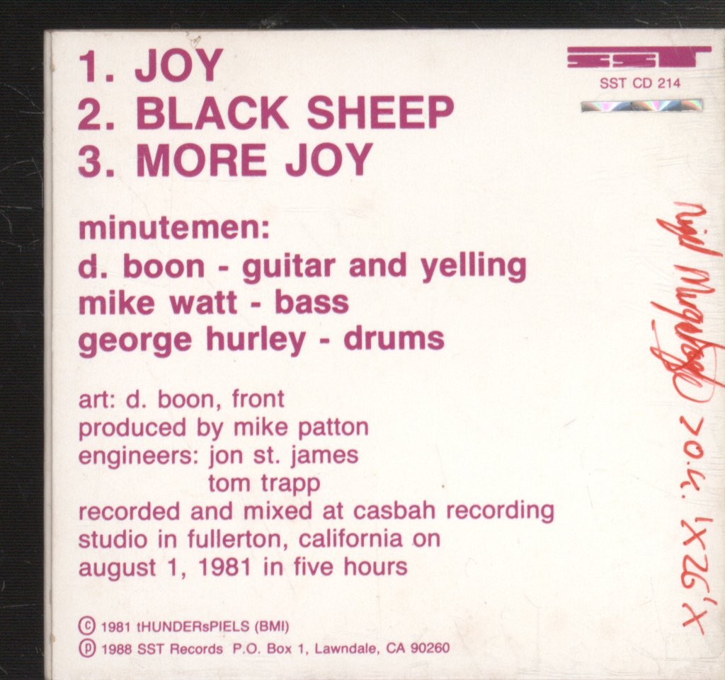 Minutemen - Joy - Cd