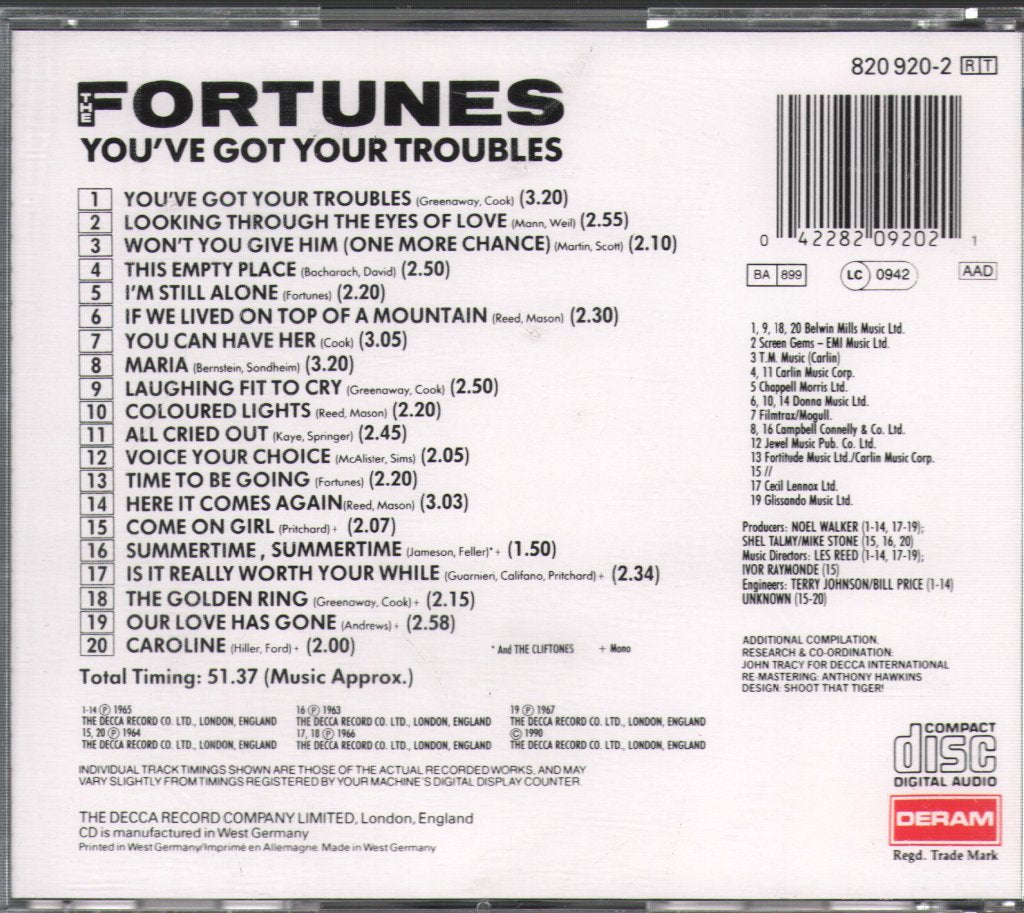 Fortunes - You've Got Your Troubles - Cd