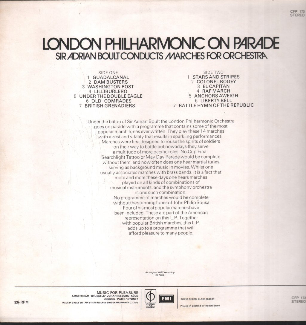 Sir Adrian Boult / London Philharmonic Joseph Shadwick - Marches For Orchestra - Lp