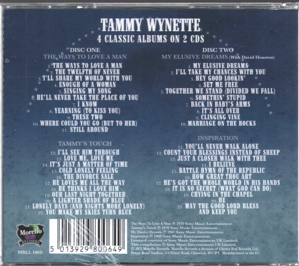Tammy Wynette - Ways To Love A Man/Tammy's Touch/My Elusive Dreams/Inspiration - Double Cd
