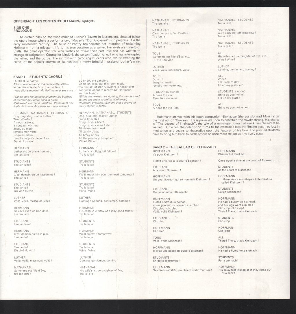 Joan Sutherland / Placido Domingo / Richard Bonynge / London Philharmonic - Offenbach - Tales Of Hoffmann / Les Contes D'Hoffmann - Highlights - Lp