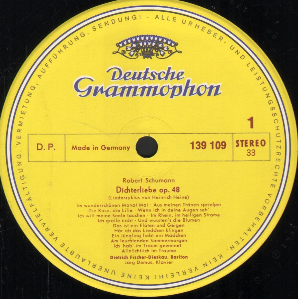 Dietrich Fischer-Dieskau / Jorg Demus - Robert Schumann - Dichterliebe / Liederkreis Op. 24 - Lp