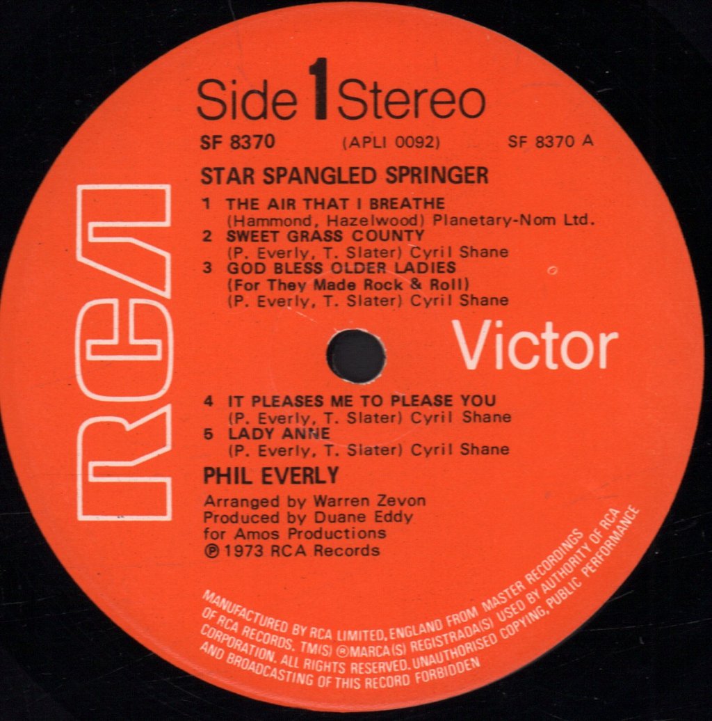 Phil Everly - Star Spangled Springer - Lp