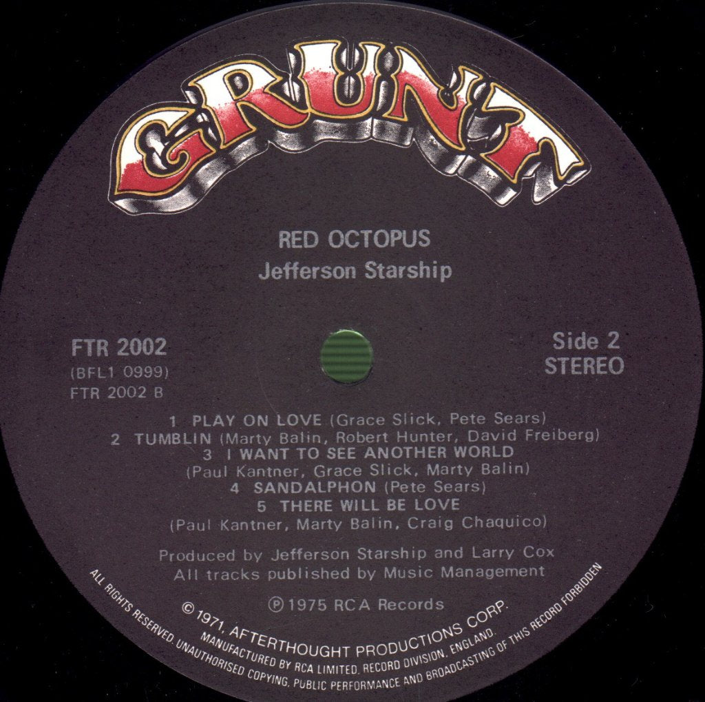 Jefferson Starship - Red Octopus - Lp