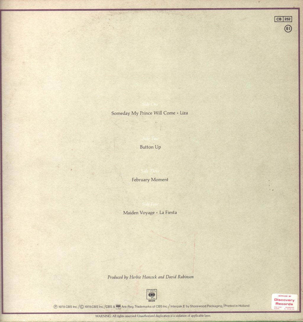 Herbie Hancock And Chick Corea - An Evening With (In Concert) - Double Lp