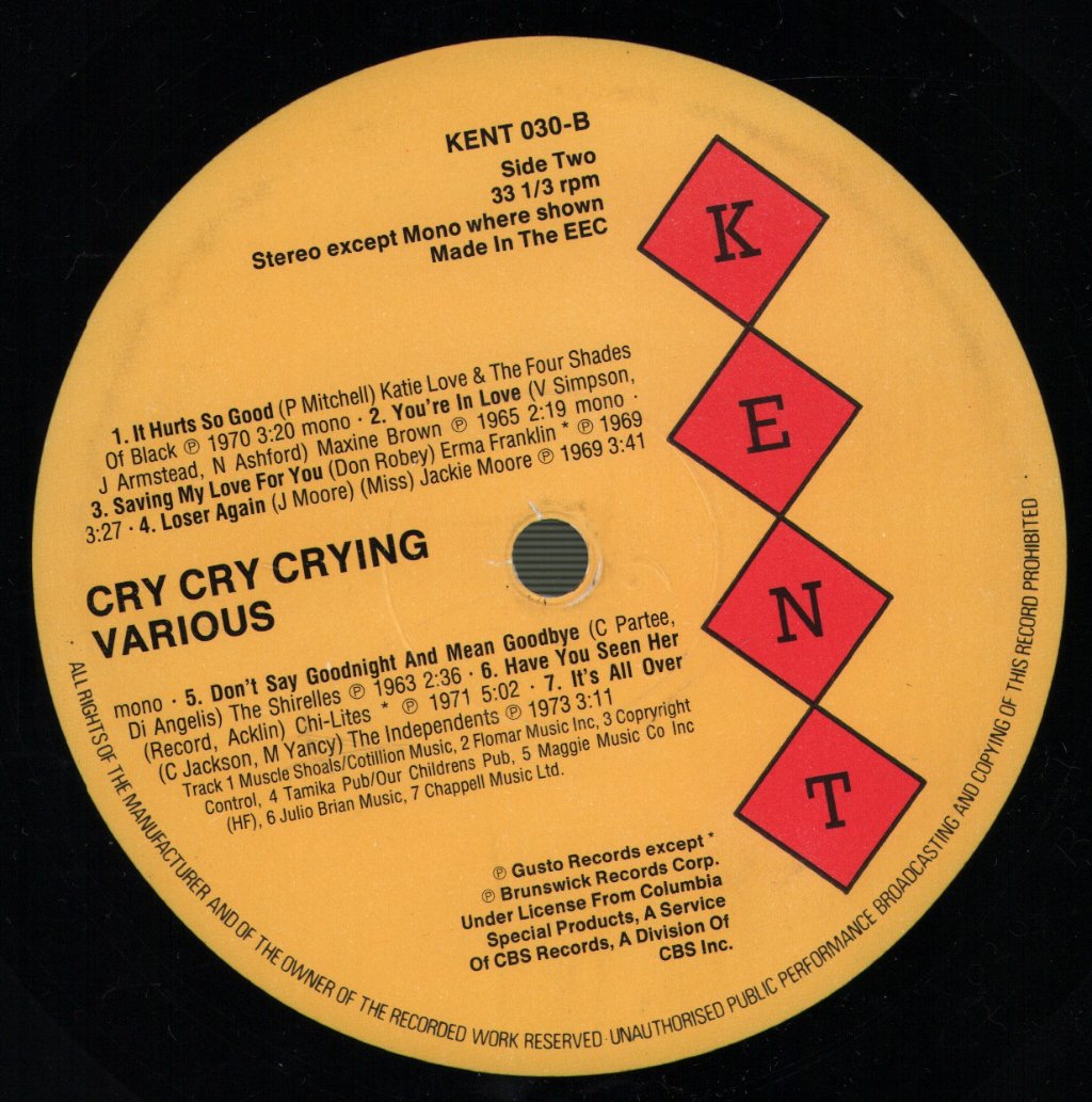 Various Artists - Cry Cry Crying - Lp