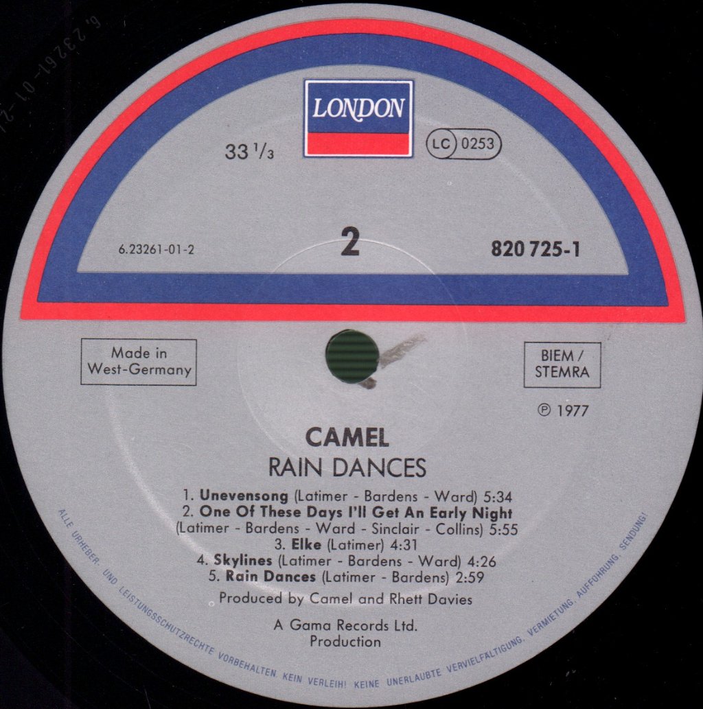 Camel - Rain Dances - Lp