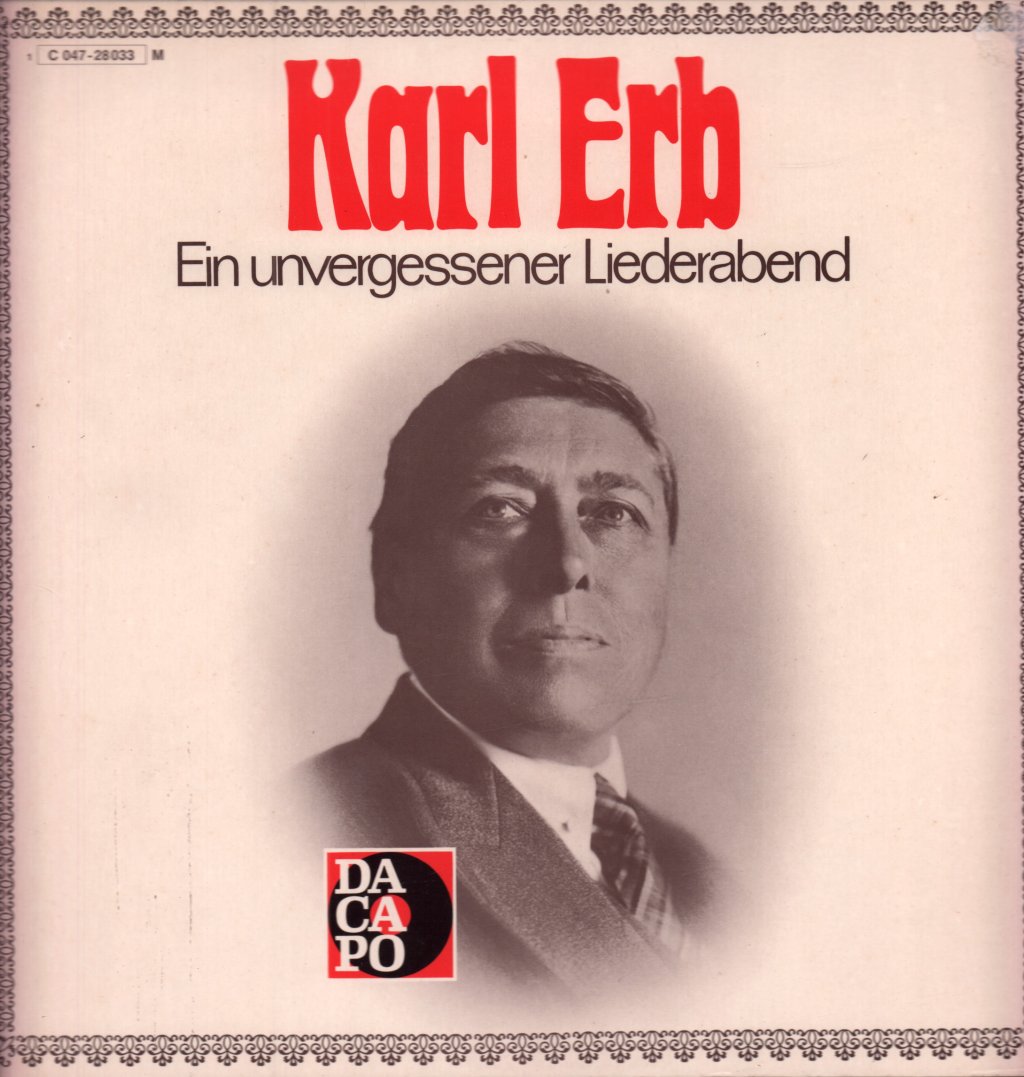 Karl Erb - Ein Unvergessener Liederabend - Lp