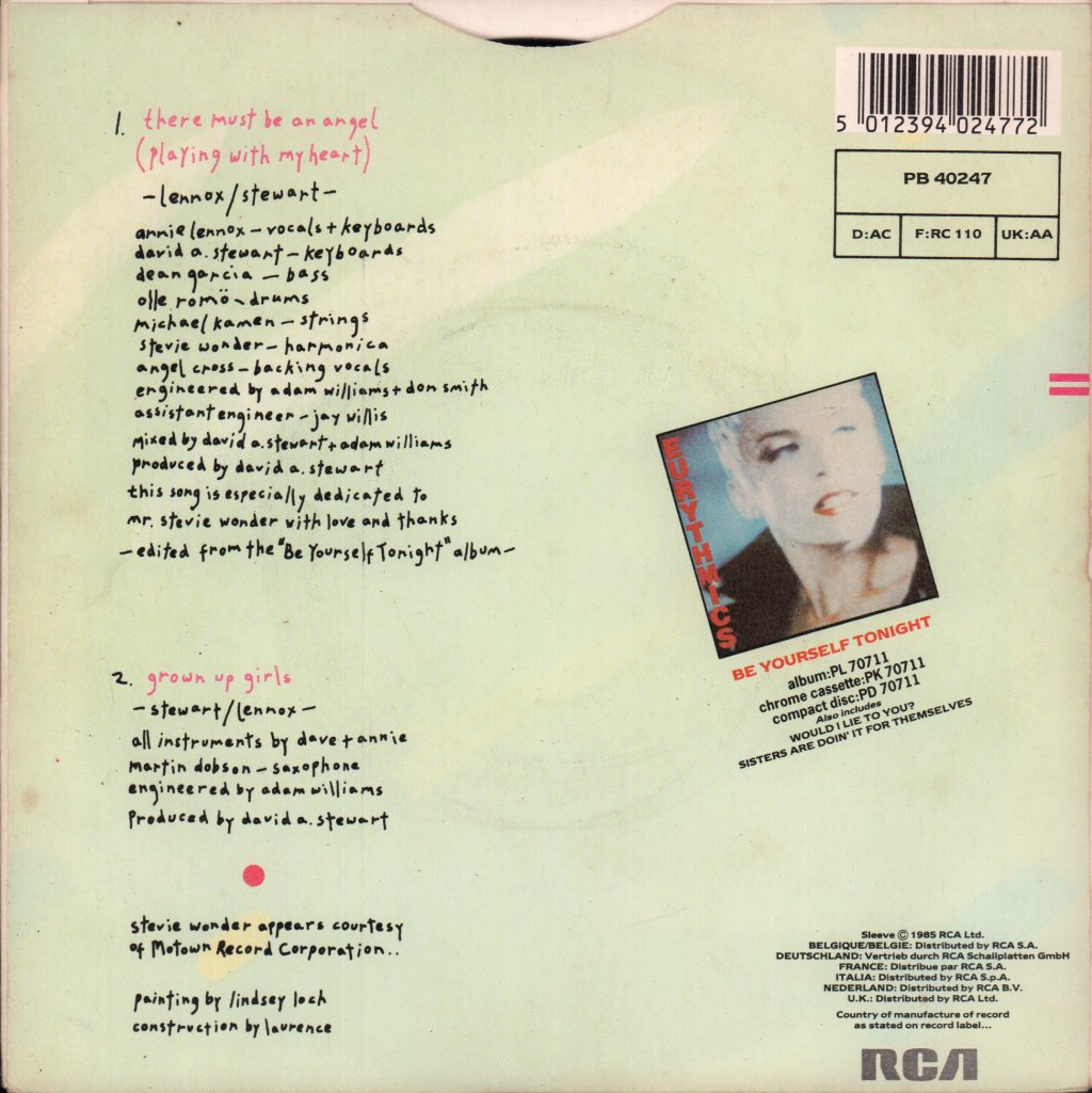 Eurythmics - There Must Be An Angel - 7 Inch