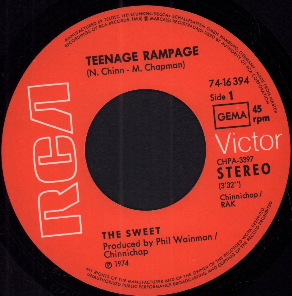 Sweet - Teenage Rampage - 7 Inch