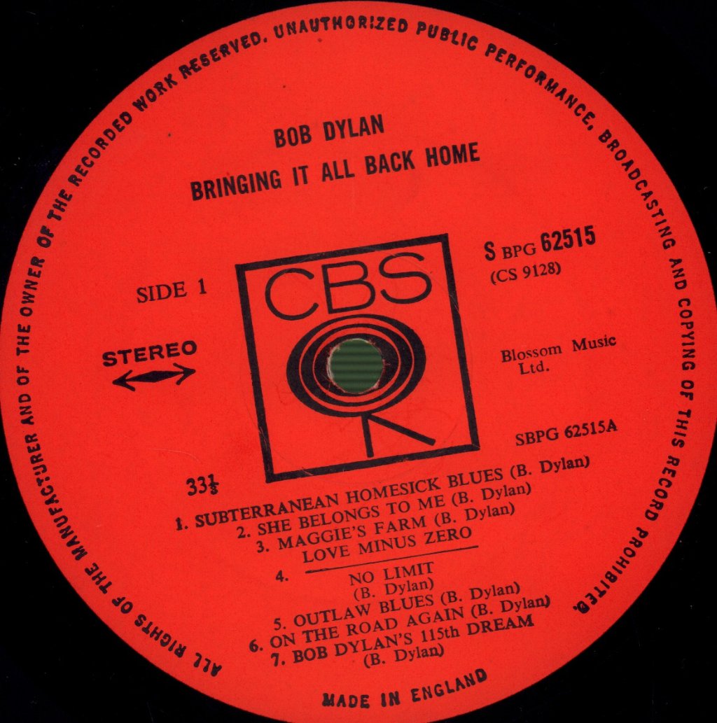 Bob Dylan - Bringing It All Back Home - Lp
