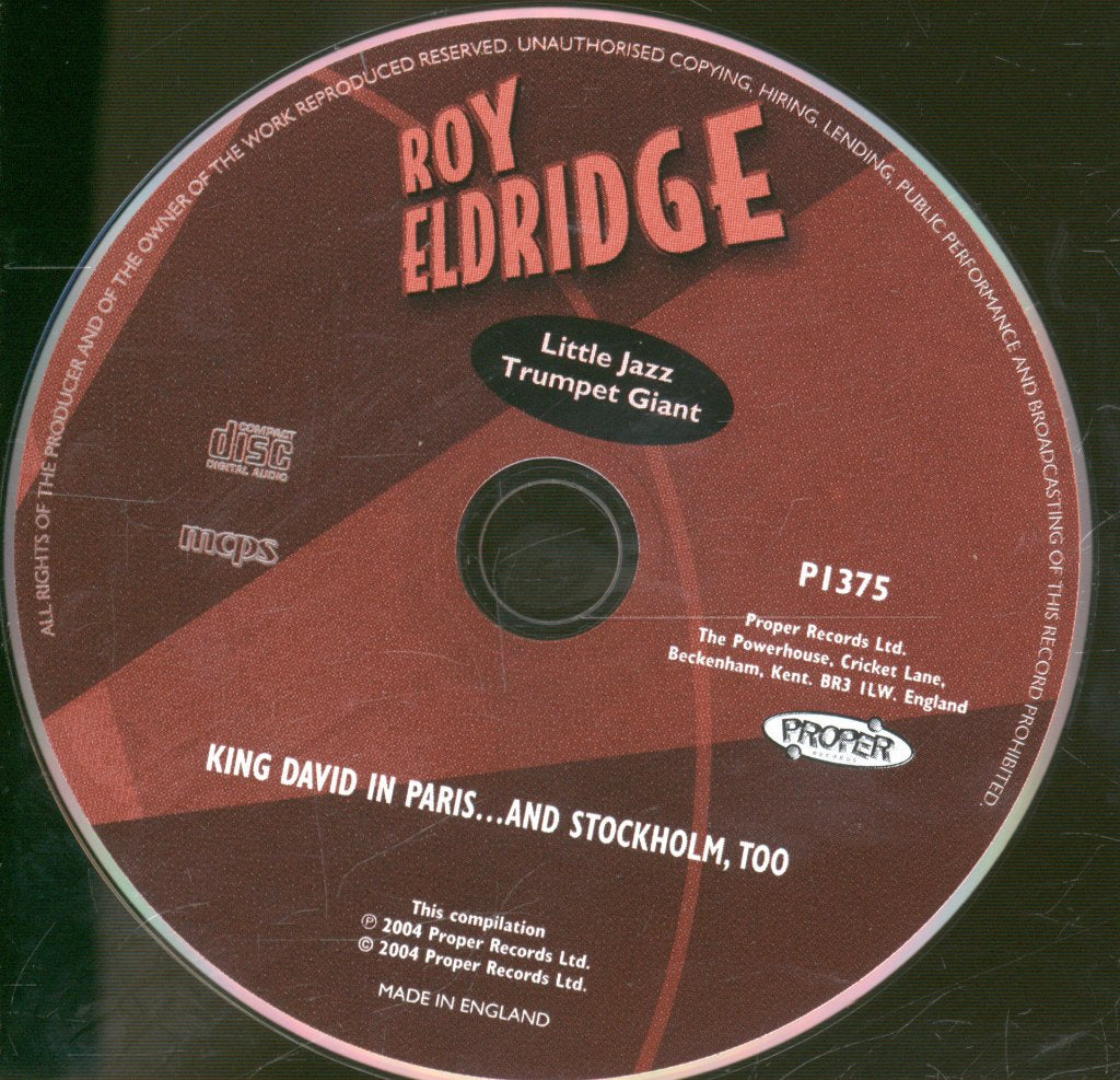 Roy Eldridge - King David In Paris And Stockholm Too - Cd