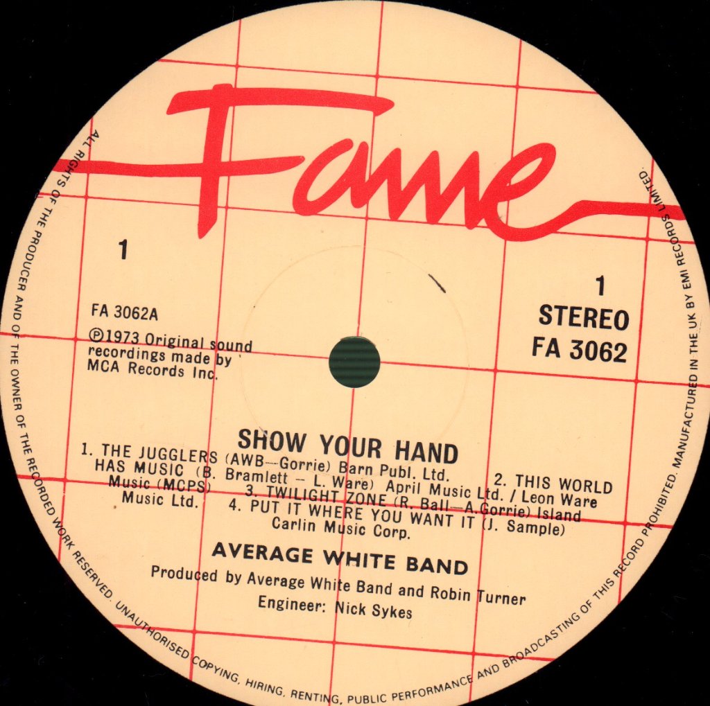 Average White Band - Show Your Hand - Lp