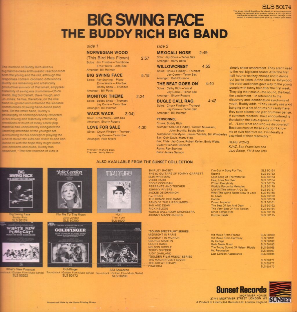 Buddy Rich Big Band - Big Swing Face - Lp