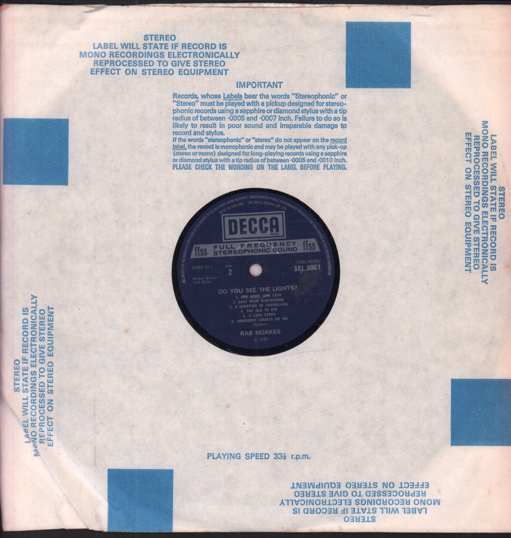 Rab Noakes - Do You See The Lights - Lp