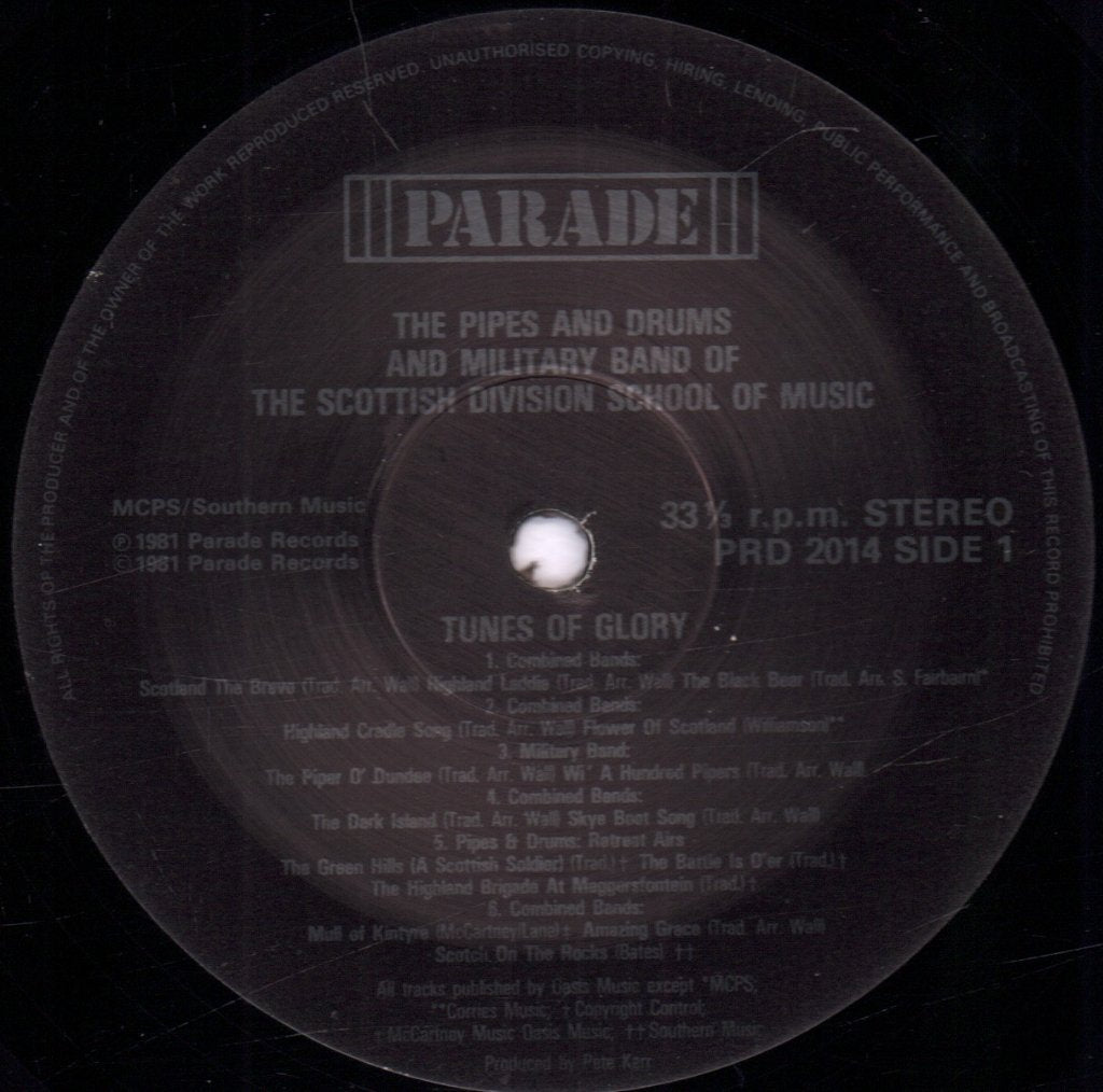 pipes and drums and military band of the scottish division school of music - Tunes Of Glory - Lp