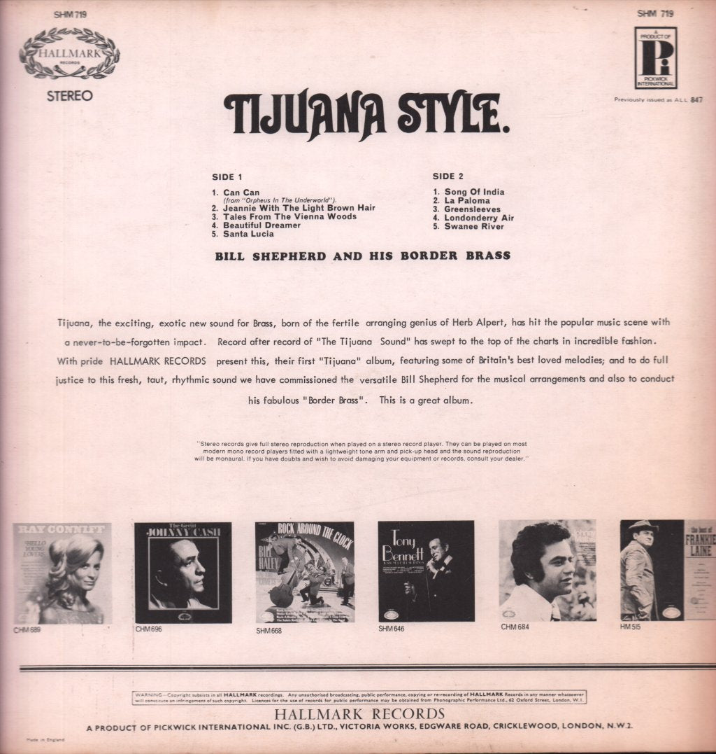 Bill Shepherd And His Border Brass - Tijuana Style - Lp